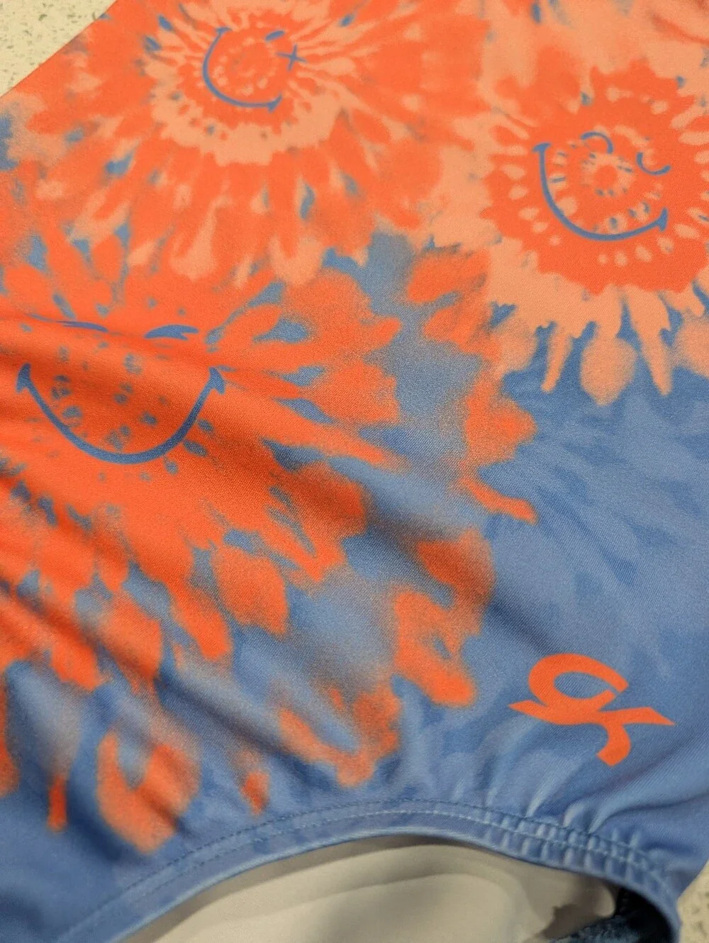 SMILEY WORLD x GK Elite Gymnastics Dance Leotard Medium Tie Dye TieDye HAPPY SUN